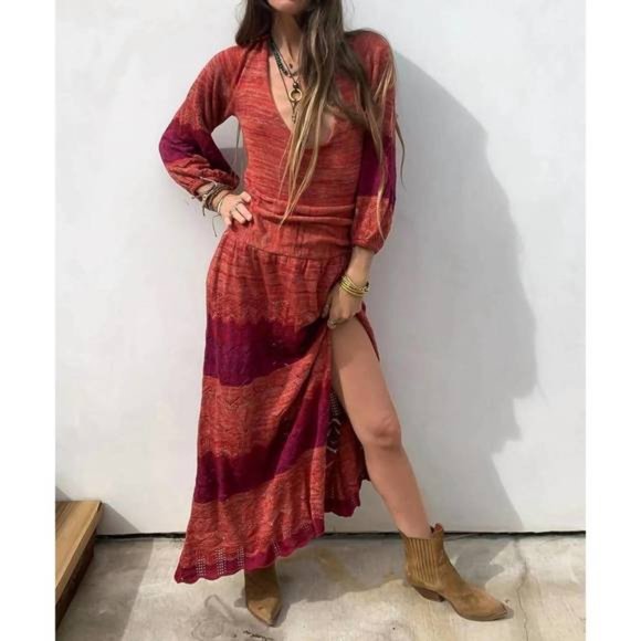 Jen's Pirate Booty - Knit Lapis Maxi Dress in Love Potion